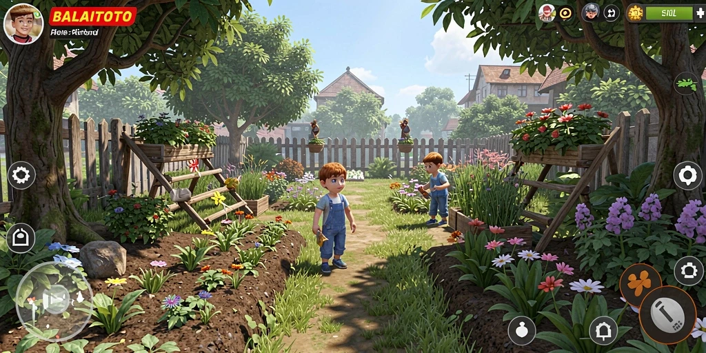 Tampilan gameplay seru di BALAITOTO yang menampilkan ladang yang indah.