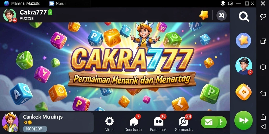 Tampilan gameplay seru dalam CAKRA777 dengan berbagai puzzle menantang.