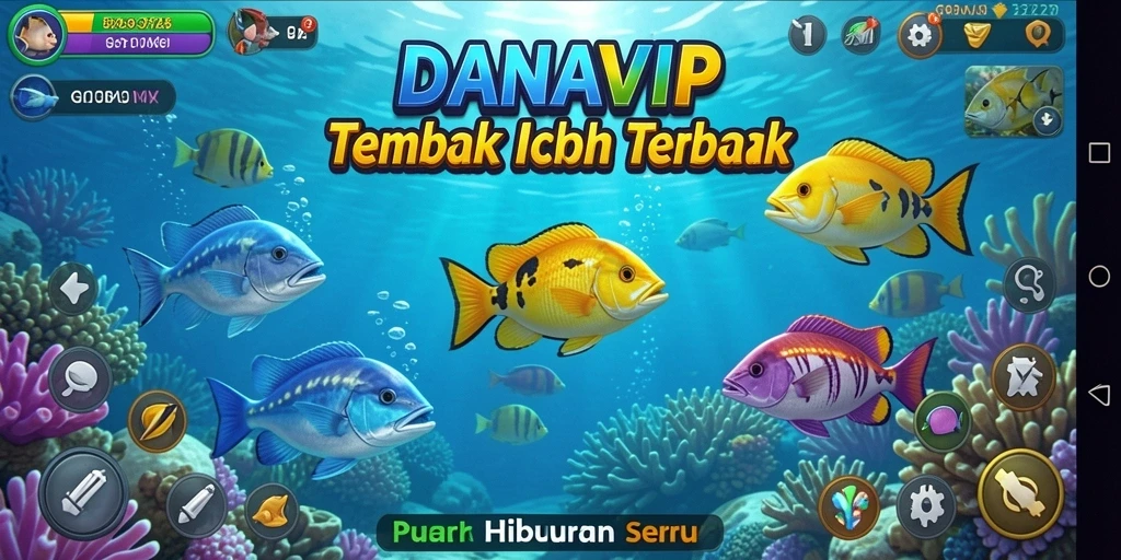Tampilan gameplay seru dalam game tembak ikan DANAVIP.