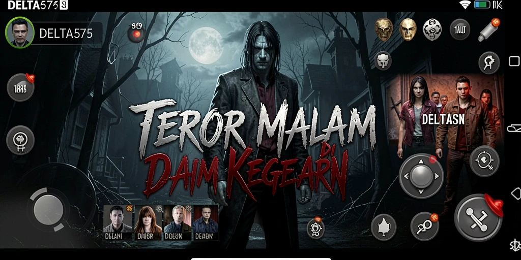 Screenshot gameplay DELTA575 yang menunjukkan suasana horror yang mendebarkan.