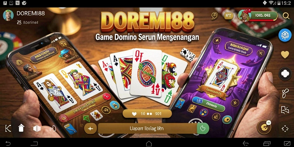 Screenshot DOREMI88 menunjukkan pemain bersaing dalam permainan domino.