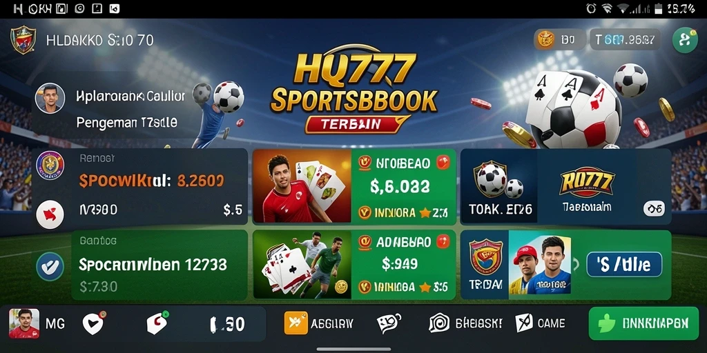 Tampilan game Sportsbook HQ777 dengan fitur taruhan yang menarik.