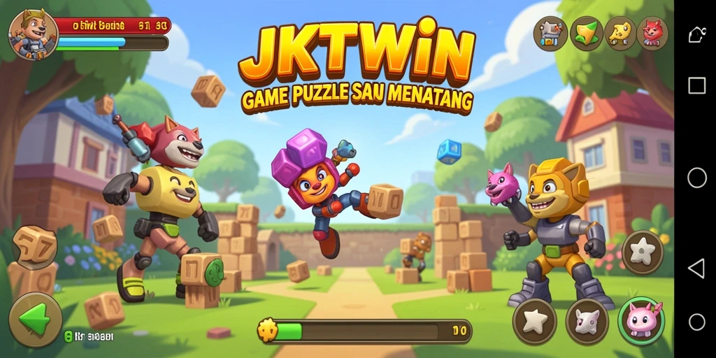 Tampilan gameplay JKTWIN dengan berbagai puzzle menantang.
