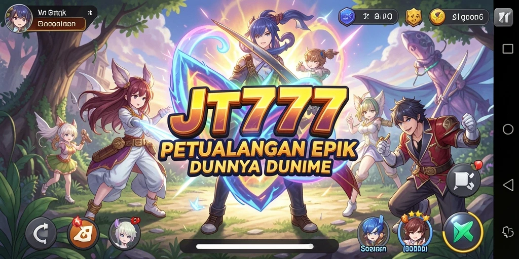 Tampilan gameplay JT777 dengan karakter Anime dalam aksi.