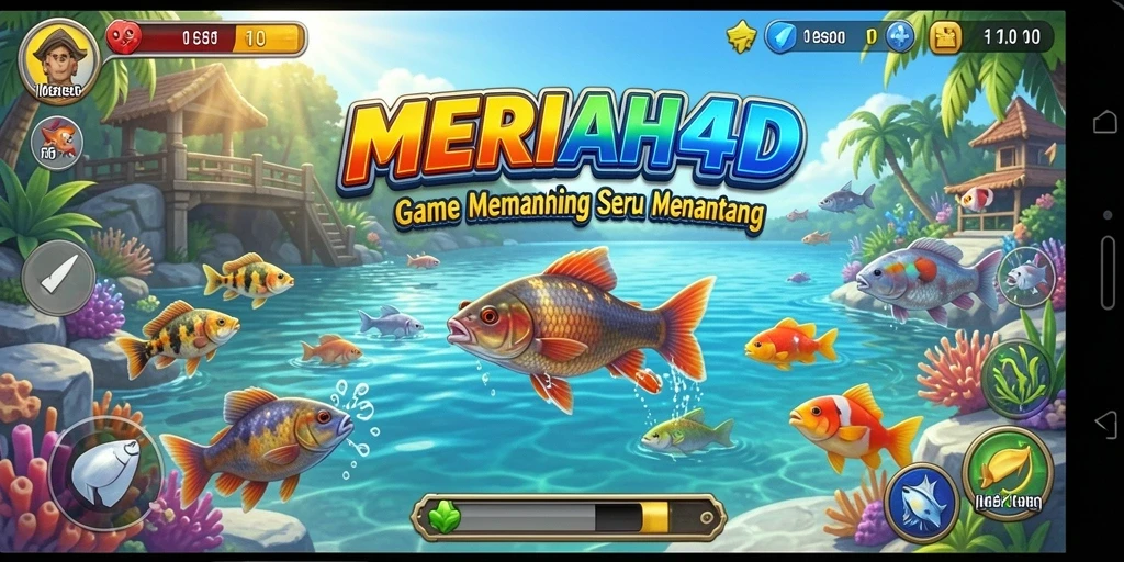 Screenshot gameplay MERIAH4D yang menampilkan pengalaman memancing seru.