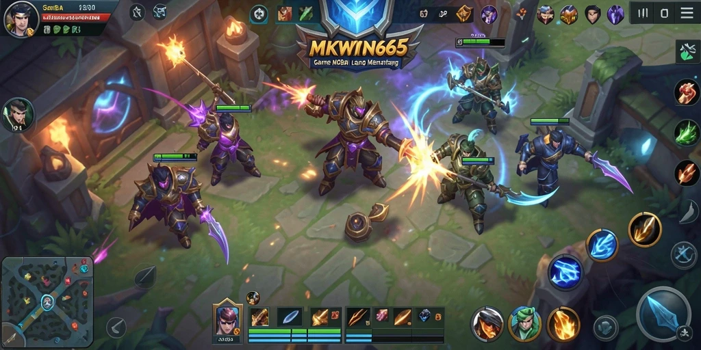 Tangkapan layar gameplay MOBA MKWIN666 yang menarik.
