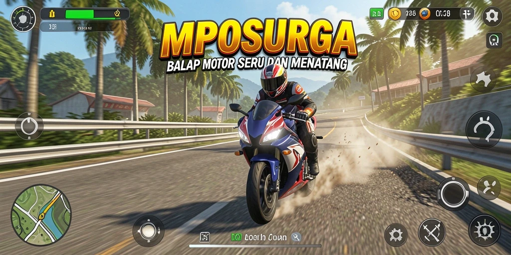 Tampilan gameplay seru dalam balapan motor di MPOSURGA.
