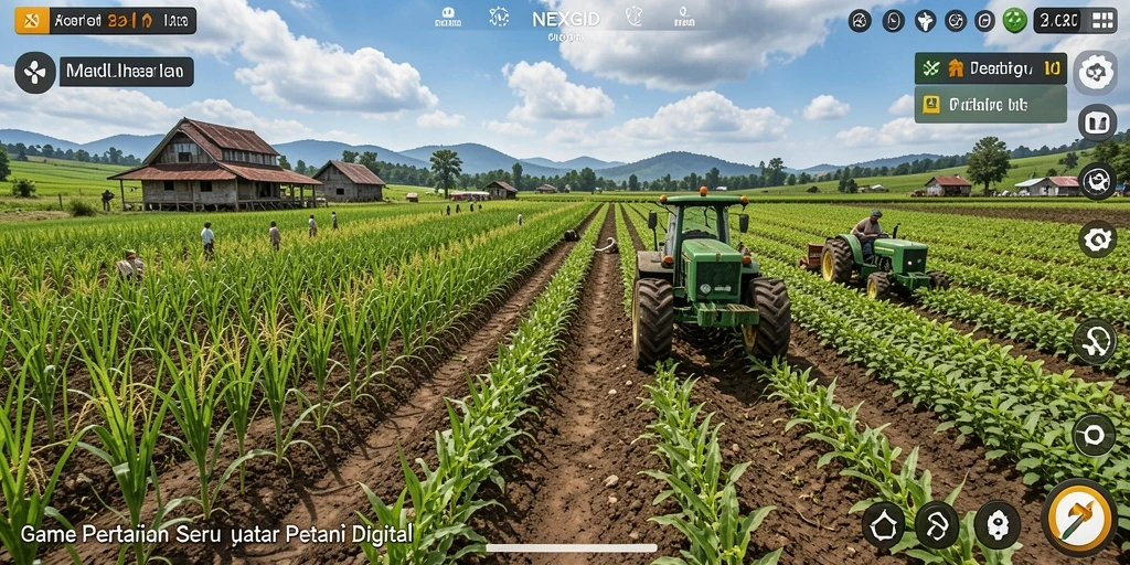 Gameplay menarik dalam NEXGID yang menunjukkan aktivitas pertanian.