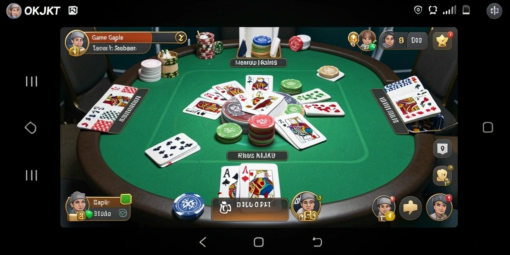 Tampilan gameplay OKJKT yang seru dan menghibur dalam permainan Gaple.
