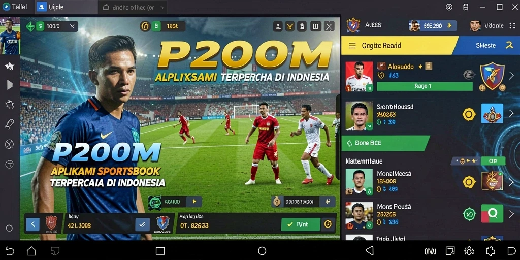 Tampilan menarik dari gameplay P200M yang menawarkan berbagai taruhan olahraga.