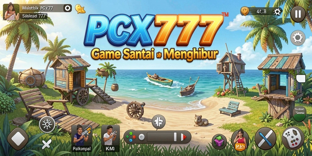 Screenshot utama PCX777 menampilkan gameplay yang ceria dan menghibur.
