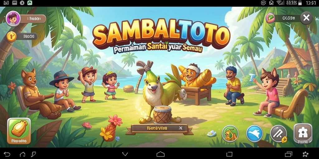 Tampilan gameplay menarik dari SAMBALTOTO dengan elemen santai.