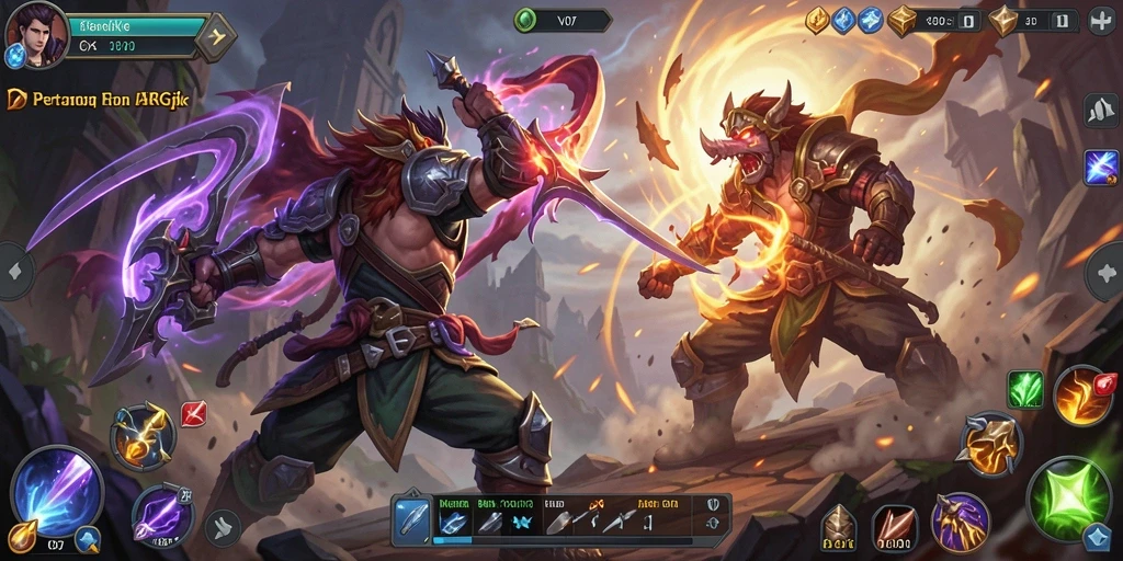 Screenshot V07 menampilkan aksi seru dalam pertarungan ARPG.